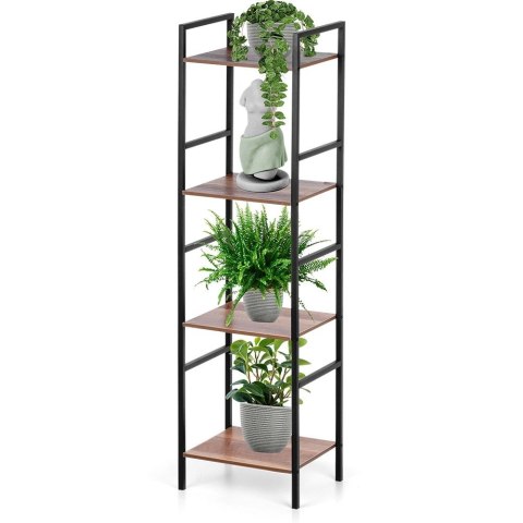 AM/63 Regał Metalowy Czarny MDF 4 Półki 295 x 235 x 1065 cm TRENDS4YOU