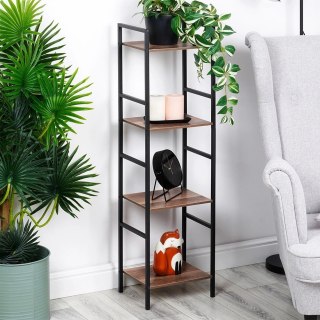 AM/63 Regał Metalowy Czarny MDF 4 Półki 295 x 235 x 1065 cm TRENDS4YOU