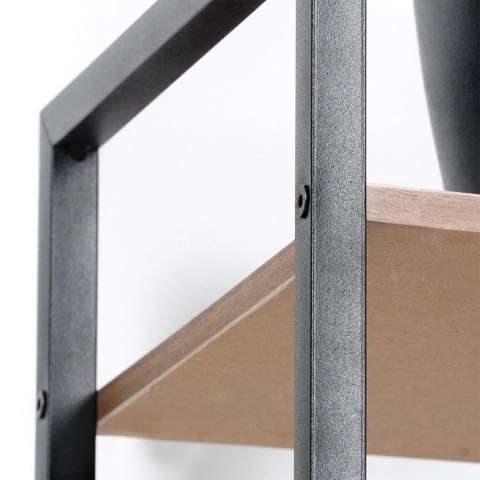 AM/63 Regał Metalowy Czarny MDF 4 Półki 295 x 235 x 1065 cm TRENDS4YOU
