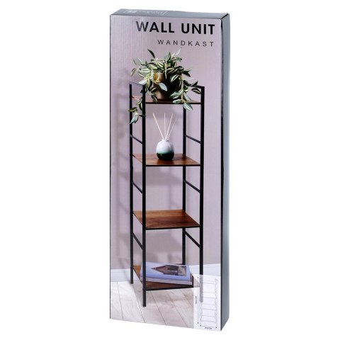 AM/63 Regał Metalowy Czarny MDF 4 Półki 295 x 235 x 1065 cm TRENDS4YOU