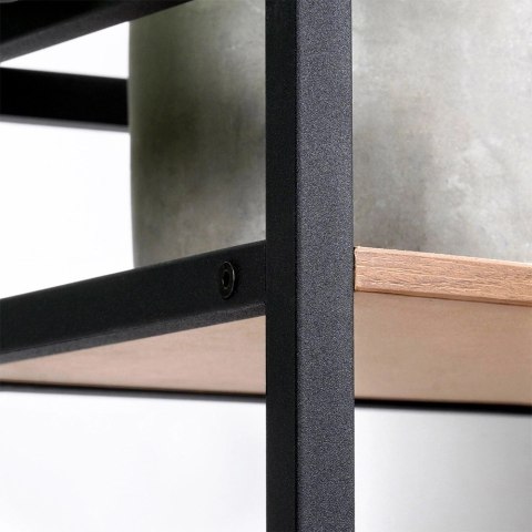 AM/63 Regał Metalowy Narożny Czarny 3 Półki MDF 235 x 235 x 76 cm TRENDS4YOU