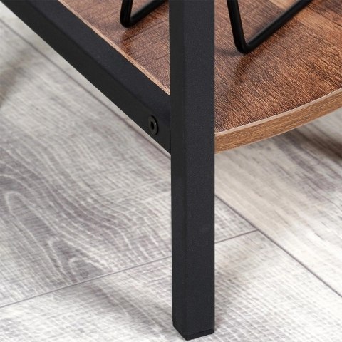 AM/63 Regał Metalowy Narożny Czarny 3 Półki MDF 235 x 235 x 76 cm TRENDS4YOU