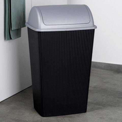 Grupa Orion Sp. z o.o. Kosz na Śmieci Plastikowy Czarny 38 L VILDE Wytrzymały i Pojemny