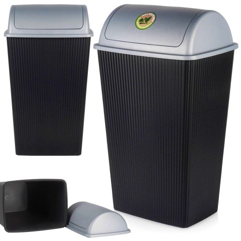 Grupa Orion Sp. z o.o. Kosz na Śmieci Plastikowy Czarny 38 L VILDE Wytrzymały i Pojemny