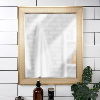 Grupa Orion Sp. z o.o. Lustro Ścienne Prostokątne Rama z Tworzywa Złota 49,5 x 59,5 cm VILDE