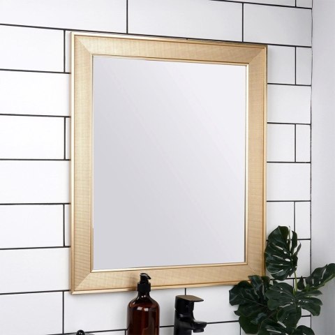 Grupa Orion Sp. z o.o. Lustro Ścienne Prostokątne Rama z Tworzywa Złota 49,5 x 59,5 cm VILDE