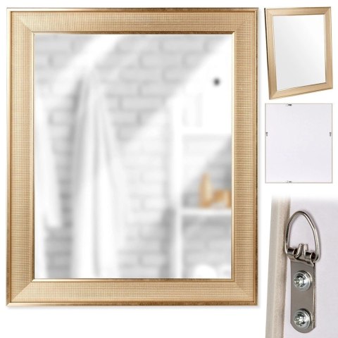 Grupa Orion Sp. z o.o. Lustro Ścienne Prostokątne Rama z Tworzywa Złota 49,5 x 59,5 cm VILDE