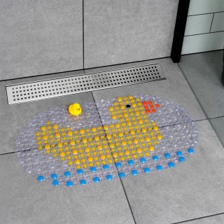 Vilde Mata antypoślizgowa pod prysznic z kaczuszką dla dzieci 66x38 cm