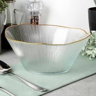 Grupa Orion Sp. z o.o. Miska Sałatkowa Stołowa 21 x 20 cm 1,2 L Szkło Złoty Rant VILDE