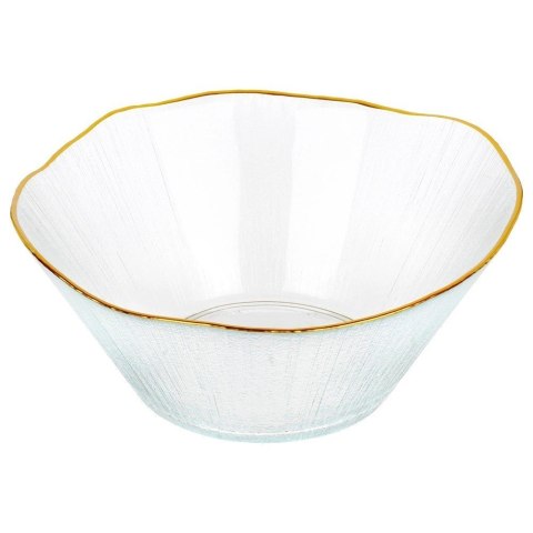 Grupa Orion Sp. z o.o. Miska Sałatkowa Stołowa 21 x 20 cm 1,2 L Szkło Złoty Rant VILDE