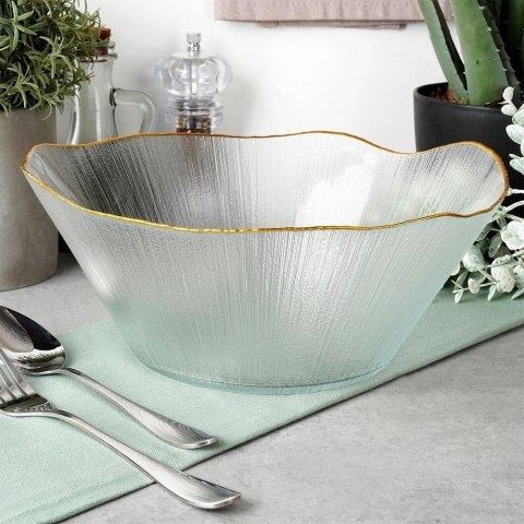 Vilde Miska sałatkowa szklana złota 27 cm, 2,8 l