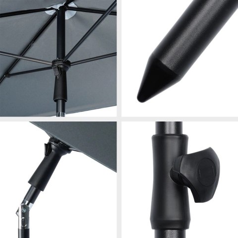 Grupa Orion Sp. z o.o. Parasol Ogrodowy Regulowany 125 x 200 cm VILDE Szary Ochrona UPF 30+