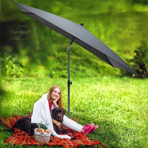 Grupa Orion Sp. z o.o. Parasol Ogrodowy Regulowany 125 x 200 cm VILDE Szary Ochrona UPF 30+