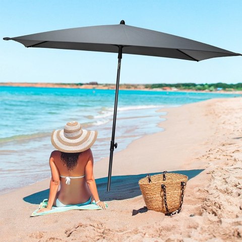 Grupa Orion Sp. z o.o. Parasol Ogrodowy Regulowany 125 x 200 cm VILDE Szary Ochrona UPF 30+