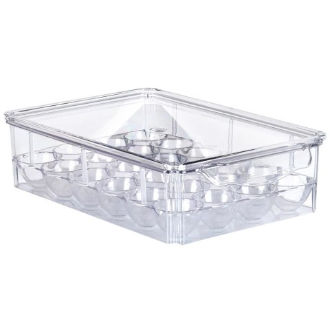 Grupa Orion Sp. z o.o. Pojemnik na Jajka Lodówka Duży 24 Sztuki VILDE Piętrowany 32 x 21 cm