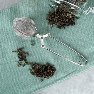 Grupa Orion Sp. z o.o. Sitko do Zaparzania Herbaty Szczypce Podwójna Siatka Stal 5 x 16 cm VILDE