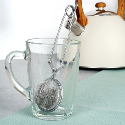 Grupa Orion Sp. z o.o. Sitko do Zaparzania Herbaty Szczypce Podwójna Siatka Stal 5 x 16 cm VILDE