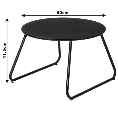 AM/63 Stolik Kawowy Zestaw Metalowy Czarny 2 szt. Gniazdowy AMBIANCE