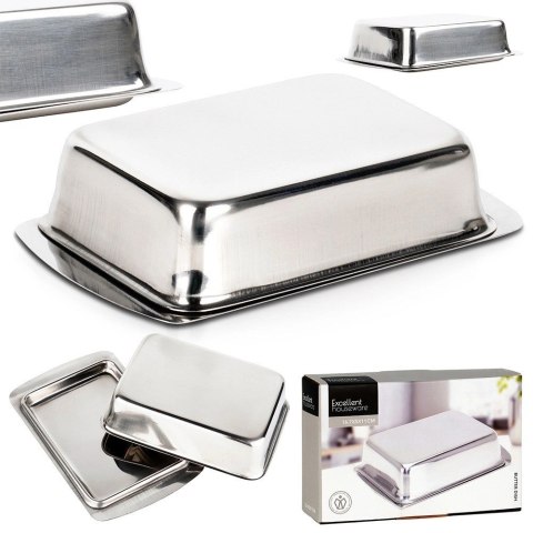 Grupa Orion Sp. z o.o. Maselniczka Stal Nierdzewna z Pokrywką 16,5 x 10 x 4 cm EXCELLENT HOUSEWARE