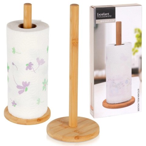 Grupa Orion Sp. z o.o. Stojak na Ręcznik Papierowy Bambusowy Kuchenny Wolnostojący 29,5 cm EH