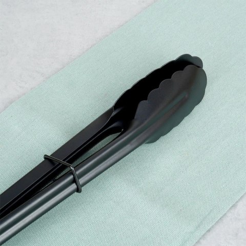 Grupa Orion Sp. z o.o. Szczypce Kuchenne Stalowe Czarne do Grillowania z Blokadą 31 cm EH