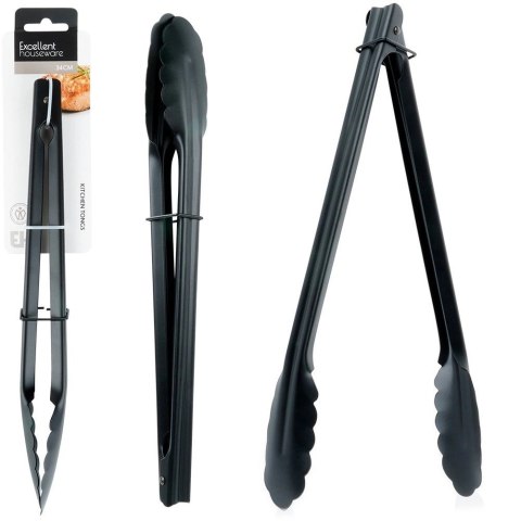 Grupa Orion Sp. z o.o. Szczypce Kuchenne Stalowe Czarne do Grillowania z Blokadą 31 cm EH