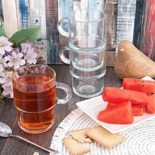 VELKOOBCHOD ORION, spol. s r.o. Szklanki do Kawy Herbaty Zestaw 6 szt. 350 ml LAV z Uchem do Zmywarki