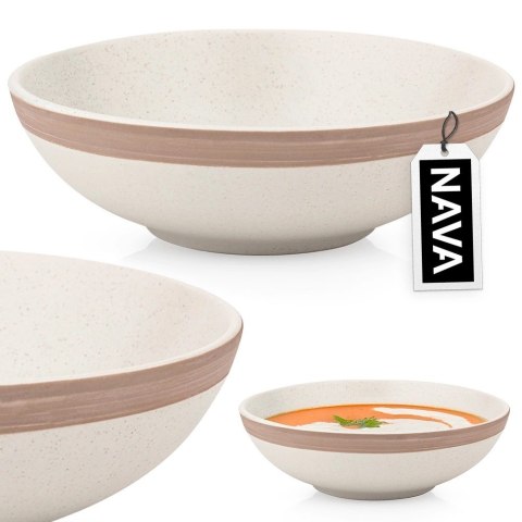 VLACHOS BROS S.A IMPORTS (NAVA),Valantis Vlachos Talerz Obiadowy Głęboki Kamionka Beżowa 900 ml NAVA ARTHENA Zmywarka