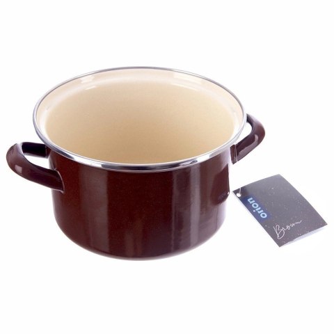 Grupa Orion Sp. z o.o. Garnek Emaliowany 2 L ORION BROWN Retro 18 cm Indukcja Zmywarka