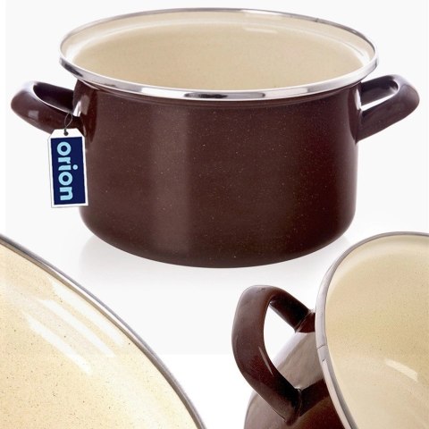 Grupa Orion Sp. z o.o. Garnek Emaliowany 2 L ORION BROWN Retro 18 cm Indukcja Zmywarka