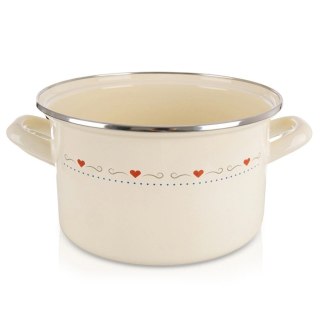 Grupa Orion Sp. z o.o. Garnek Emaliowany 3 L ORION TONCA Kremowy 20 cm Indukcja Zmywarka