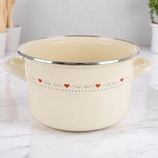 Grupa Orion Sp. z o.o. Garnek Emaliowany 3 L ORION TONCA Kremowy 20 cm Indukcja Zmywarka