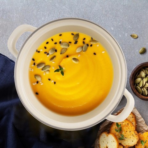 Grupa Orion Sp. z o.o. Garnek Emaliowany 3 L ORION TONCA Kremowy 20 cm Indukcja Zmywarka