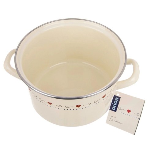 Grupa Orion Sp. z o.o. Garnek Emaliowany 3 L ORION TONCA Kremowy 20 cm Indukcja Zmywarka