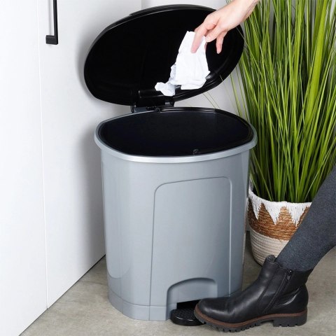 Grupa Orion Sp. z o.o. Kosz na Śmieci z Pedałem Plastikowy Szary 30 L ORION Wytrzymały i Pojemny