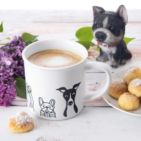 Grupa Orion Sp. z o.o. Kubek ceramiczny biały psy 500 ml