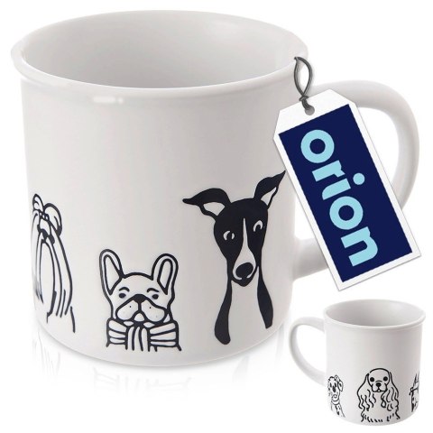 Grupa Orion Sp. z o.o. Kubek ceramiczny biały psy 500 ml