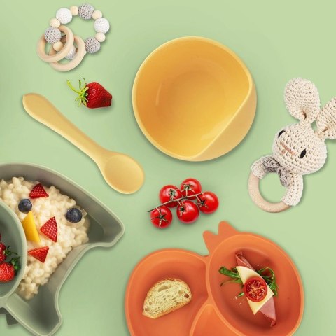 Grupa Orion Sp. z o.o. Miseczka dla Dziecka 12 cm 360 ml Silikonowa z Przyssawką Żółta ORION