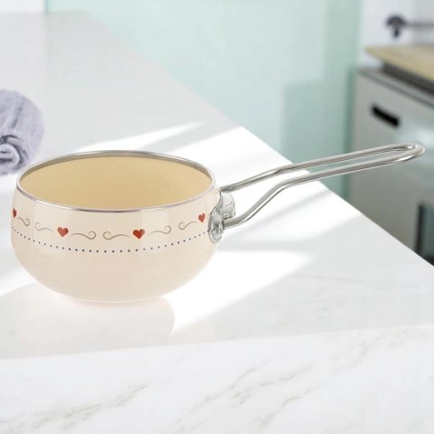 Grupa Orion Sp. z o.o. Rondel Emaliowany TONCA Retro Kremowy 1,1 L ORION 15 cm Indukcja