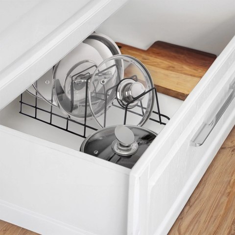 Grupa Orion Sp. z o.o. Stojak na Pokrywki Talerze Metalowy Czarny RADKA 6 szt. 34,5 cm ORION