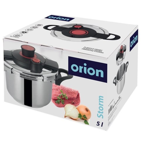 Grupa Orion Sp. z o.o. Szybkowar Ciśnieniowy Stalowy 5 L ORION STORM Automatyczne Zamykanie