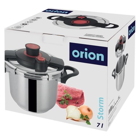 Grupa Orion Sp. z o.o. Szybkowar Ciśnieniowy Stalowy 7 L ORION STORM Automatyczne Zamykanie