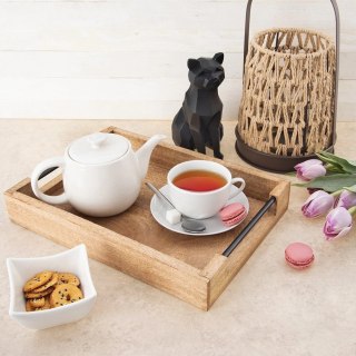 Grupa Orion Sp. z o.o. Taca do Serwowania Drewniana MANGO 35,5 x 25,5 cm ORION Uchwyty Metalowe