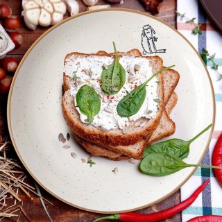 Grupa Orion Sp. z o.o. Talerz Deserowy Ceramiczny Beżowy 20 cm ORION Owieczka Efektowny Dekor