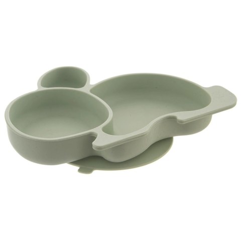 Grupa Orion Sp. z o.o. Talerz dla Dziecka Silikon Dzielony Zajączek ORION Przyssawka Zielony