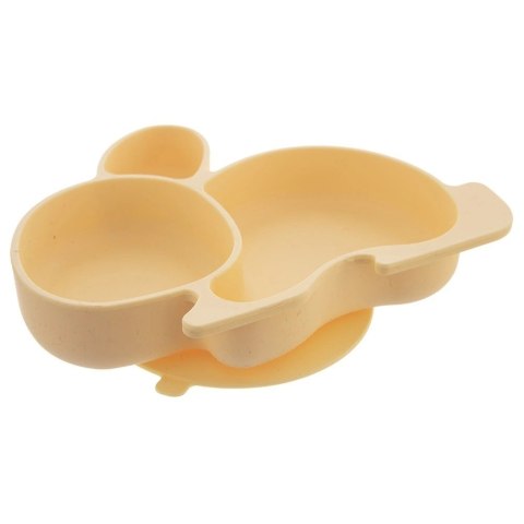 Grupa Orion Sp. z o.o. Talerz dla Dziecka Silikon Dzielony Zajączek ORION Przyssawka Żółty