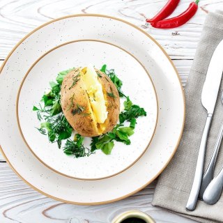 Grupa Orion Sp. z o.o. Talerz Obiadowy Płytki Ceramiczny Beżowy 27 cm ORION Kamionkowy Brzeg