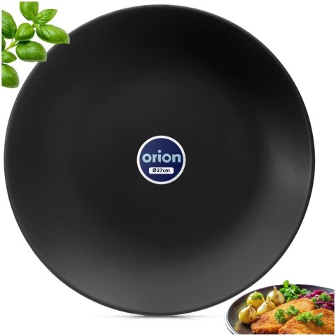 Grupa Orion Sp. z o.o. Talerz Obiadowy Płytki Ceramiczny Czarny Matowy 27 cm ORION Zmywarka