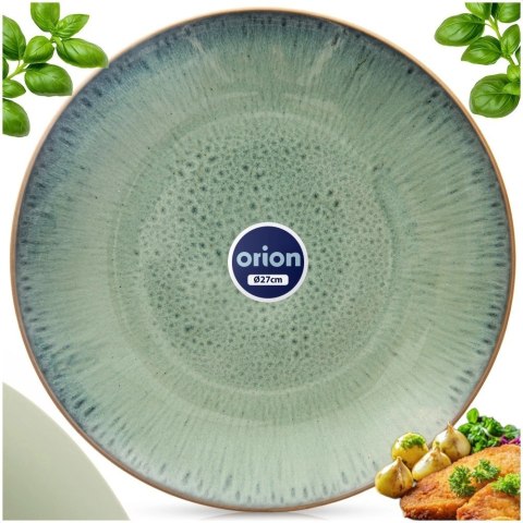 Grupa Orion Sp. z o.o. Talerz Obiadowy Płytki Ceramiczny Zielony GLAZE 27 cm ORION Szkliwiony
