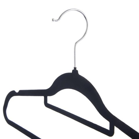 Grupa Orion Sp. z o.o. Wieszaki na Ubrania Welurowe Czarne 5 szt. ORION Antypoślizgowe Obrotowe